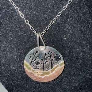 Tri-color Nature Pendant Necklace